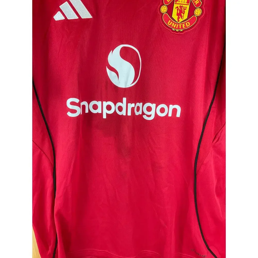 Adidas Manchester United Matheus Cunha #10 Soccer Jersey, Red - Size L